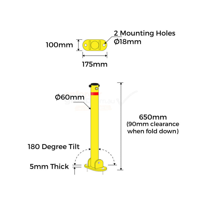 Fold Down Parking Bollard